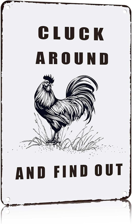 Chicken Coop Accessories Metal Signs,Funny Chickens Tin Signs - Chicken Decor Farmhouse Wall Decor,Chickens Gifts Rustic Farm House Decorations for Home/kitchen/Outdoor Garden