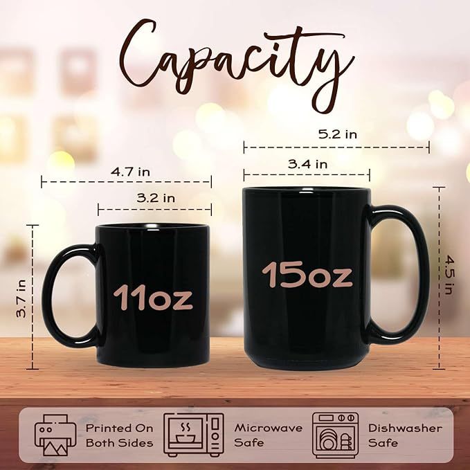 Elegant Woman Coffee Mug with Custom Name, Autumn Themed Ceramic Cup 11oz 15oz, Unique Fall Inspired Black Mug for Women, Personalized Women's Day Coffee Cup, Gifts for Holiday