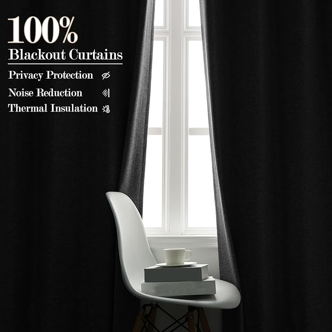 Full Blackout Privacy Curtains, 240 Inch Extra Wide Linen Blend Drapes, Pinch Pleat Window Drapery for Room Divider Storage/Space Room Separation, 1 Panel, W 240" x L 96", Light Grey