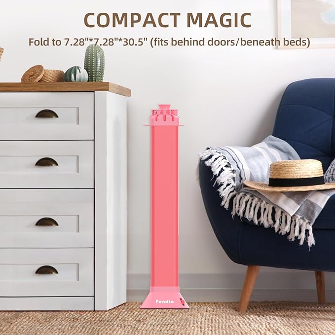 Clothes Drying Rack Foldable & Collapsible Drying Racks with 4-Leg Octopus Design, Large Capacity Space Saving Indoor Drying Rack for Bedroom,Balcony,Laundry for Indoor/Outdoor Use（Pink）