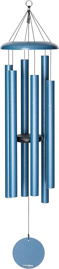 Corinthian Bells by Wind River - 50 inch Sky Blue Wind Chime for Patio, Backyard, Garden, and Outdoor Decor (Aluminum Chime) Made in The USA