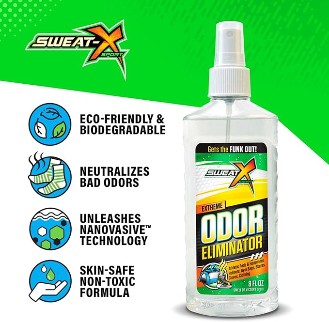 Extreme Odor Spray - Multipurpose No-Wash Deodorizer - Ideal for Shoes and Gym Clothing - Victory Scent (8 Fl Oz) - 3 Pack