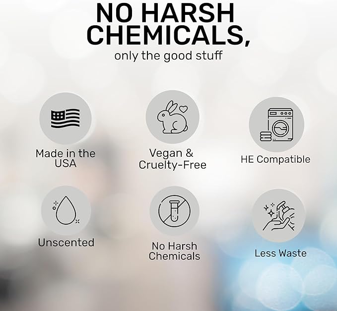 FREY Concentrated Liquid Laundry Detergent | Formulated for Sensitive Skin & HE Washers | Removes Stains Effectively | 50 Loads per Bottle (1-pack Unscented)