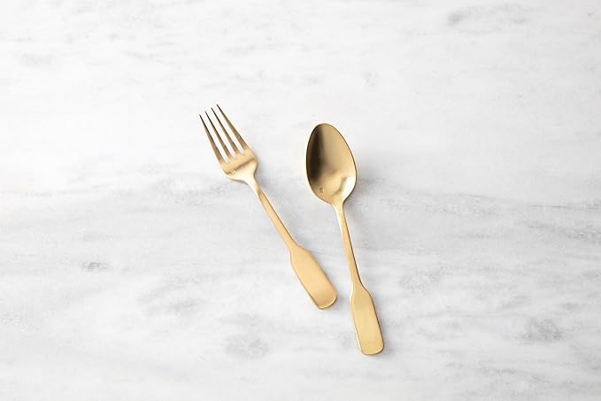 Fortessa Ashton 18/10 Stainless Steel, 2 Piece Serving Set, Brushed Gold
