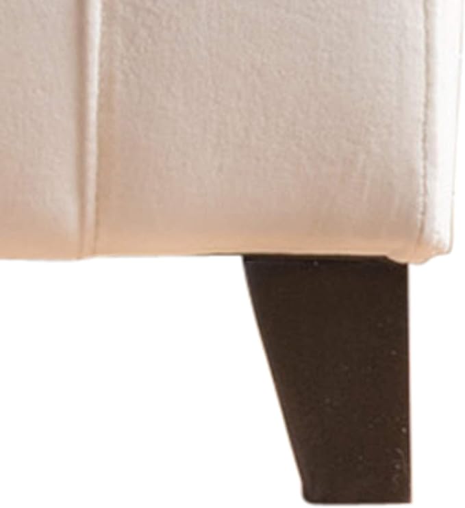 Christopher Knight Home Hikaru Velvet Storage Ottoman, Ivory 19.75”D x 50.00”W x 17.48”H