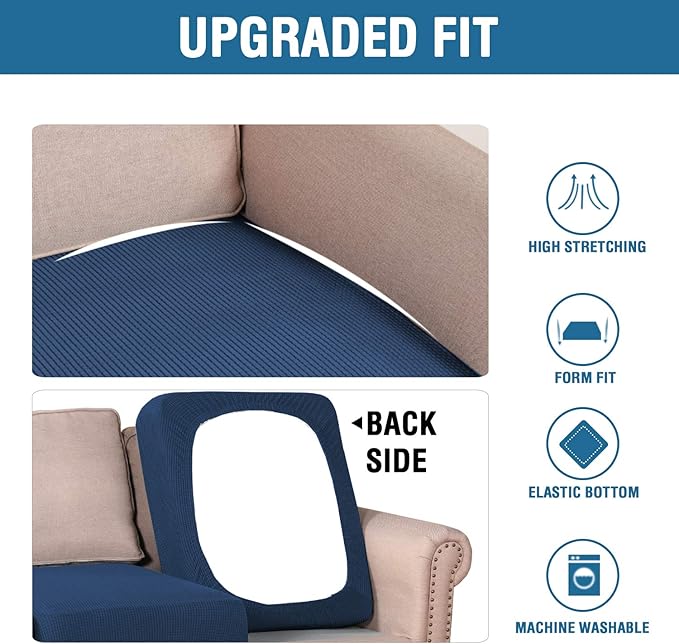 H.VERSAILTEX Super Stretch Stylish Cushions Covers/Furniture Cover Spandex Jacquard Small Checked Pattern Super Soft Slipcover Washable Individual