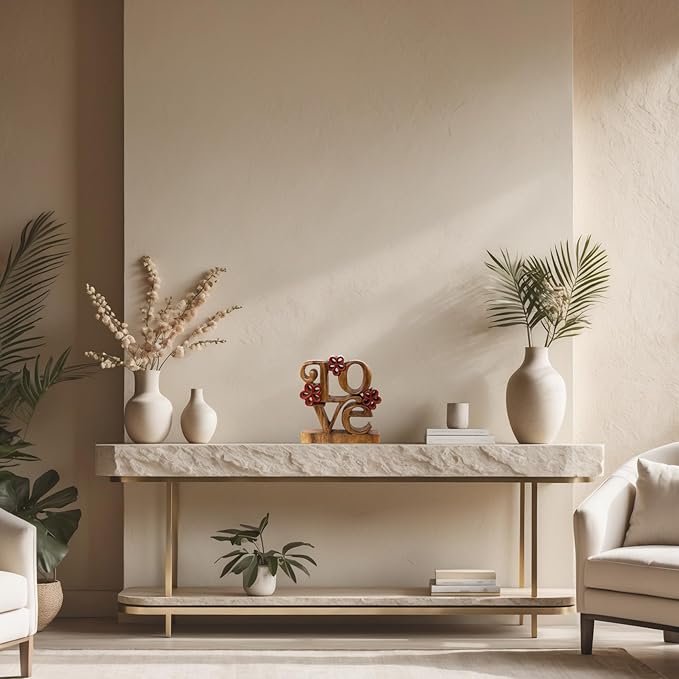 Decozen Gifts for Mom - Wooden Love Letters Sculpture - Mother's Day Birthday Gifts, Home, Office, Living Room, Shelf, Fireplace, Farmhouse, Tabletop, Boho and Mantle Decor - Mothers Day Decorations