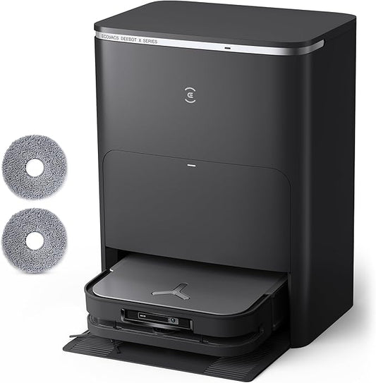 ECOVACS Robot Vacuum Cleaner DEEBOT X5 PRO Omni with All-in-one Station, 12.800Pa, ZeroTangle, TruEdge Adaptive Edge Mopping, 150℉ Hot Water Mop Washing, AINA 2.0 Intelligent Navigation