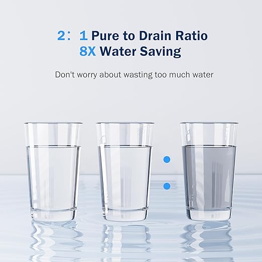 Frizzlife RO Reverse Osmosis Water Filtration System - 600 GPD Fast Flow Under Sink RO Water Filter, Tankless, Reduces TDS, 11 Stage, 2:1 Pure to Drain, Compact, BPA Free, PX600