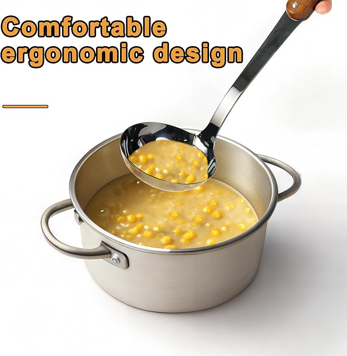 FJNATINH Stainless Steel Wok Spatula,Slotted Spatulas,Ladle,Skimmer Ladle Tool Set,Mirror Polished Cooking Utensils Kitchen Cookware, Pack of 4,Black