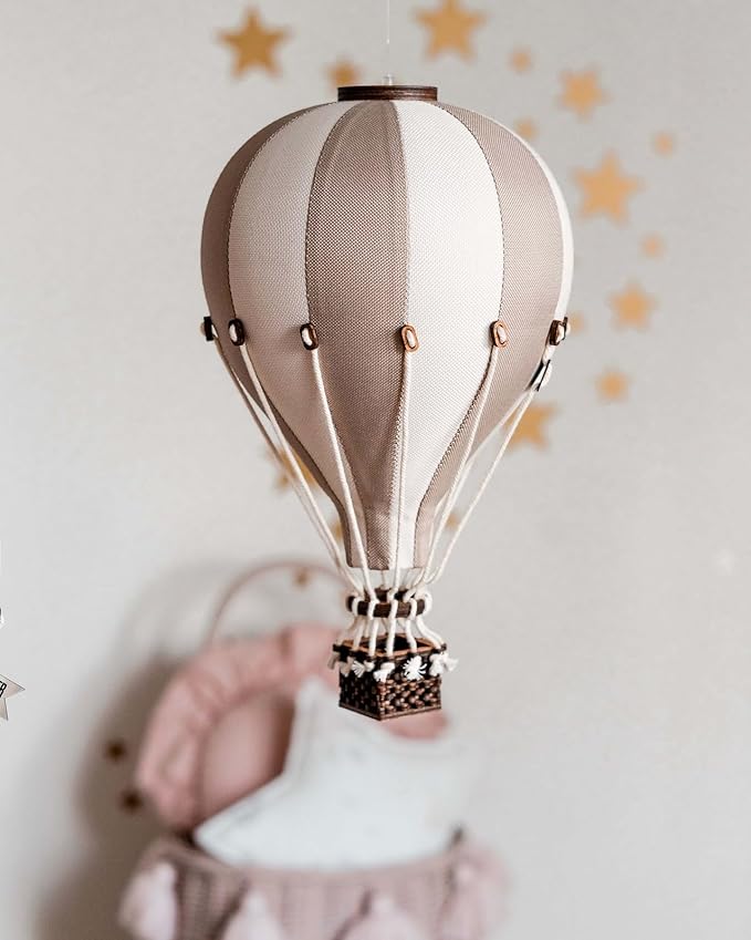 Decorative Hot Air Balloon Baby Shower Centerpieces - Nursery and Toddler Room Bedroom Decor - Home Decorations - Gold/Beige