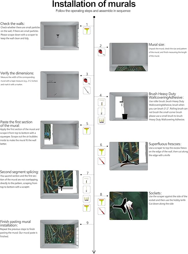 Dark Tropical Palm Leaf Wallpaper Mural Oil Painting Style Abstract Leaves Wall Mural (Not Peel and Stick)