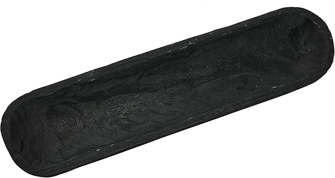 Creative Co-Op Decorative Paulownia Wood Bowl, Black