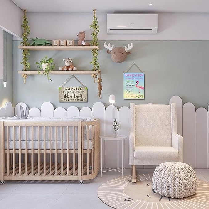 Easter Rabbit Sign Funny Bunny Wall Art Decor Rustic Bunny Wood Signs for Home Decorations Rabbit Lover Gifts for Women The Bunny Zone Sign 12x6 Inch