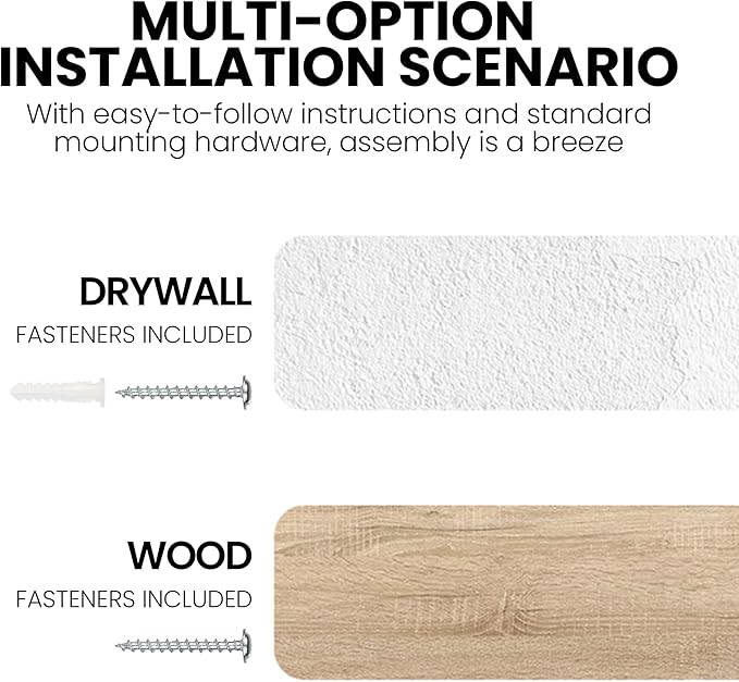 Fun Memories Floating Shelves for Wall Dec, 72"x8" Rustic Reclaimed Wood Shelves, Heavy-Duty Wall Mounted Shelves with Invisible Brackets for Living Room, Bedroom, Kitchen, Grey Finish