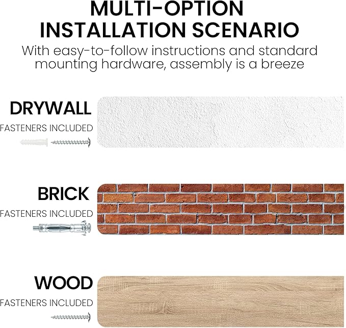 Floating Shelves for Wall, 36"x9.3" Rustic Solid Live-Edge Elm Wood Wall Shelves, Heavy-Duty Floating Shelves with Invisible Brackets, Set of 2 for Living Room, Bedroom, and Kitchen, Walnut Finish