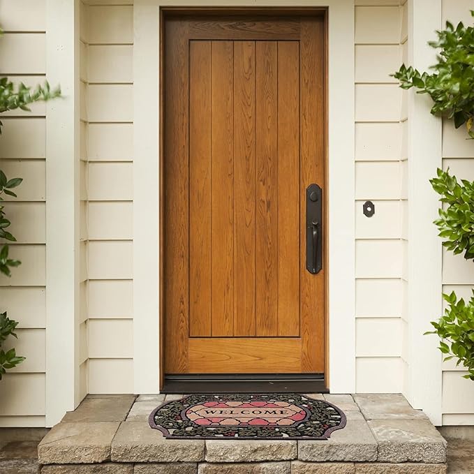 CHICHIC Entrance Door Mat Large 24 x 36 Inch Entry Way Doormat Front Door Rugs Outdoors Heavy Duty Welcome Mat Non Slip Rubber Back Low Profile for Garage, Patio, High Traffic Area, Small Flower
