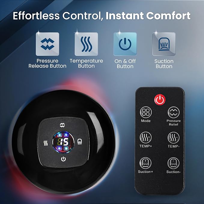 Electric Cupping Kit for Massage Therapy with Red Light - 5-in-1 Cupping Set, Includes 3 Smart Cups and Remote - Massager Device & Cupping Therapy Set for Back Muscle Soreness & Cellulite Reduction