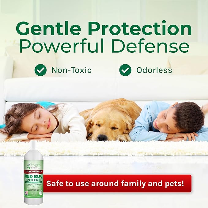 Extra Strength Lice & Bed Bug Laundry Additive - Gentle, Odorless, and Stain-Free Liquid Laundry Treatment - Child and Pet Friendly - Laundry at Any Water Temperature (1 Gallon)