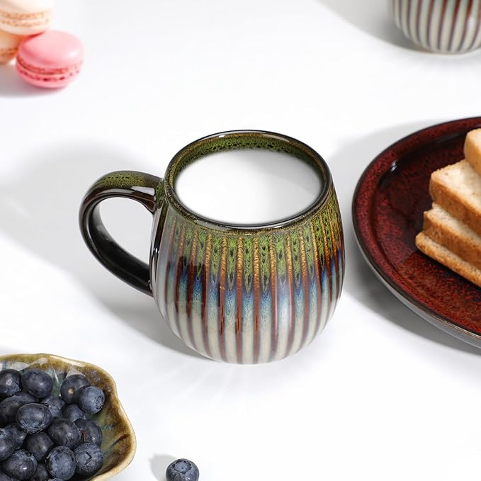 CosyCorner Ceramic Coffee Mugs Set, 17 oz Large Coffee Cups for Home and Office, Ceramic Cup for Coffee & Tea（B×4 pcs）