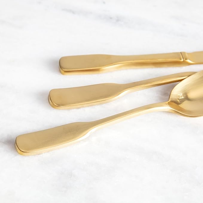 Fortessa Ashton 18/10 Stainless Steel, 2 Piece Serving Set, Brushed Gold
