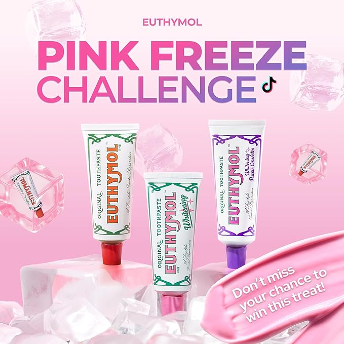 EUTHYMOL Whitening Toothpaste (3.7fl oz*5, Pack of 5) - Stain Removal in 2 Weeks, Long-Lasting Freshness for Sensitive Gum & Teeth. Bad Breath, Cavity Prevention. Recyclable Aluminum Tube