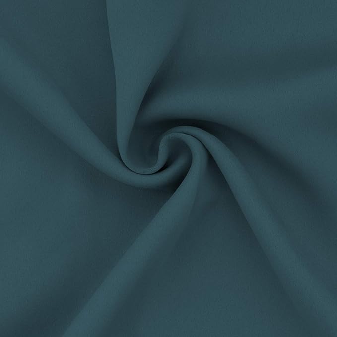 Easy-Going Blackout Curtains for Bedroom, Solid Thermal Insulated Grommet and Noise Reduction Window Drapes, Room Darkening Curtains for Living Room, 2 Panels (52x96 in,Bluestone)