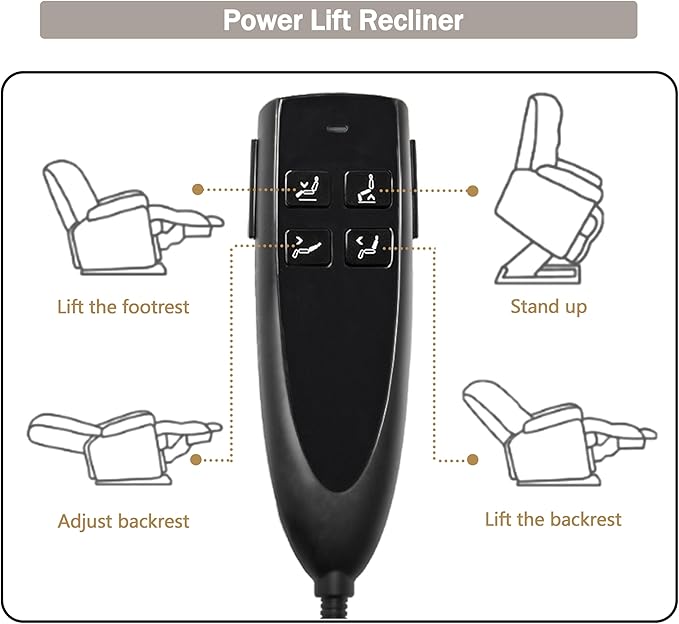 Dual Motor Power Lift Chair Recliners, 180°Lay Flat Sleeping Recliner Chairs for Elderly with Heat Massage, Spacious Seat, Cup Holders, Side Pockets, Lumbar Pillow, Up to 400LBS