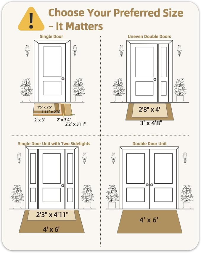 Color&Geometry Front Door Mat Indoor 17"x29", Ultra Non Slip Rubber Backed Dirt Trapper, Low Profile Thin washable, Easy Clean Entry Entryway Rug Door Mat Indoor Entrance, Khaki (Rolled-up NO Creases)