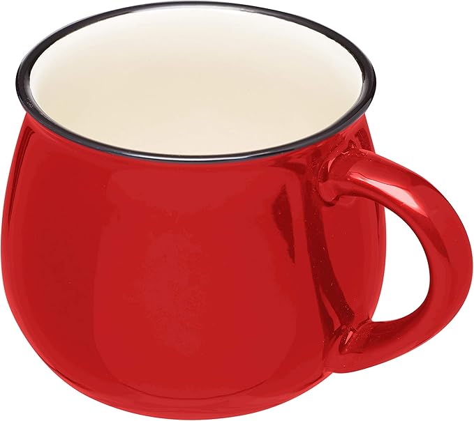 DISCOUNT PROMOS Glazed Campfire Coffee Mugs 12 oz. Set of 10, Bulk Pack - Perfect for Coffee, Tea, Espresso, Hot Cocoa, Other Beverages - Red