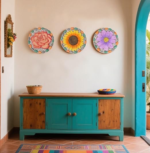 Decorative Rose Garden Stepping Stone - Stepping Stones Outdoor with Colorful Pebble Border, 10x10 inches