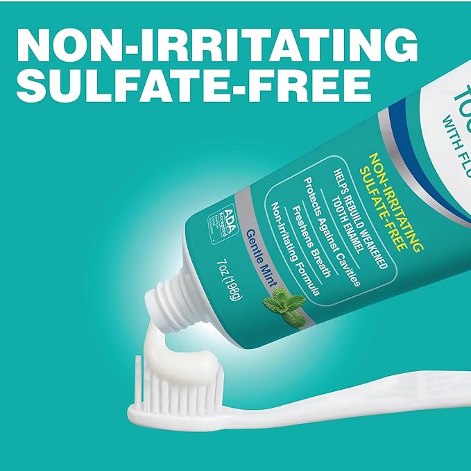 CloSYS Fluoride Toothpaste, 7 Ounce (Pack of 2) Gentle Mint, Whitening, Enamel Protection, Sulfate Free