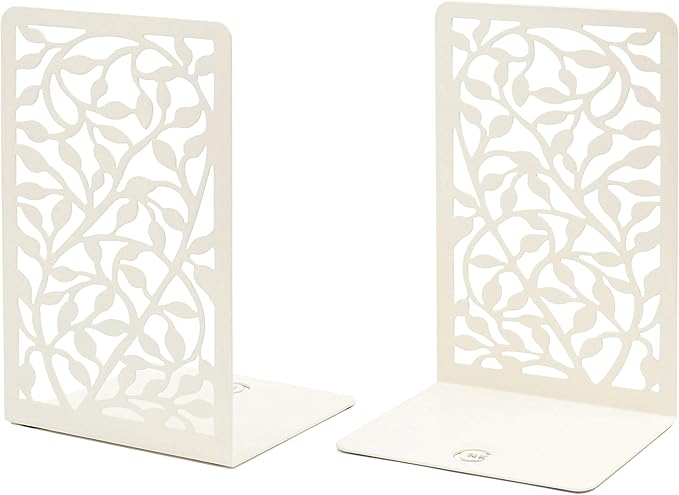 CNK Infinite Leaves Bookends - Metal Set of 2 for Heavy Books, Home Office & Decorative Book Stoppers