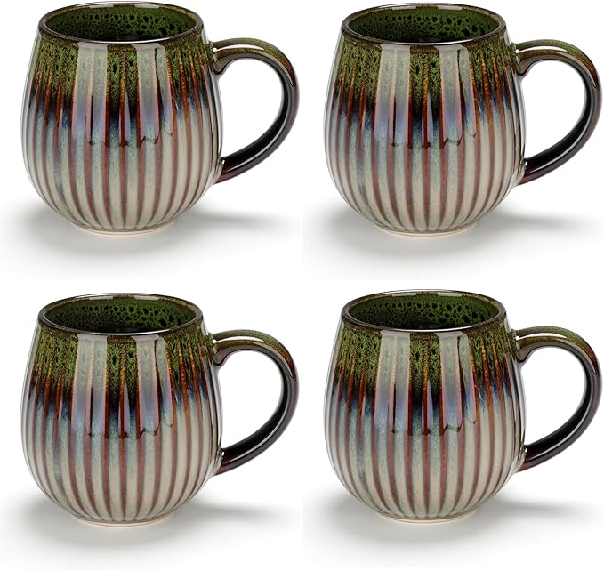 CosyCorner Ceramic Coffee Mugs Set, 17 oz Large Coffee Cups for Home and Office, Ceramic Cup for Coffee & Tea（B×4 pcs）