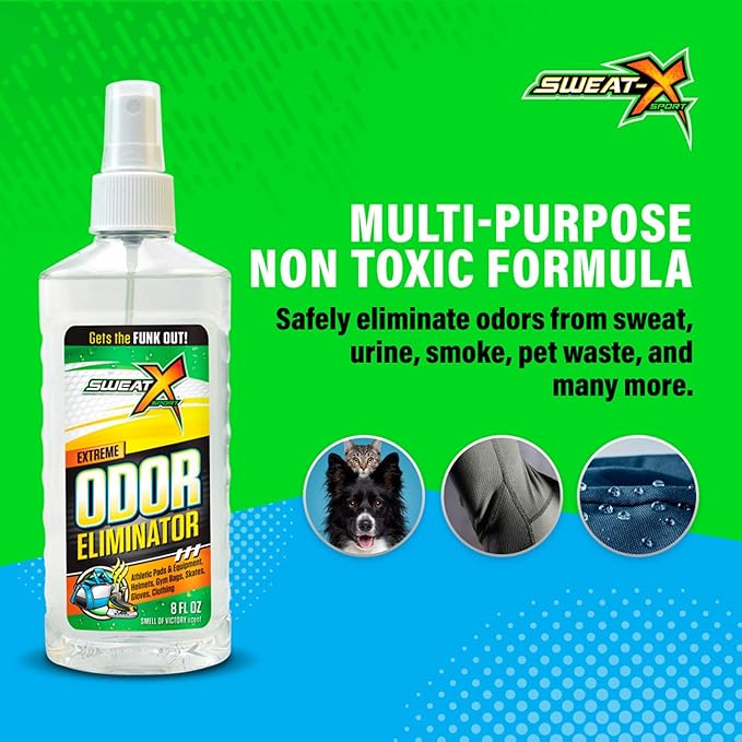 Extreme Odor Spray - Multipurpose No-Wash Deodorizer - Ideal for Shoes and Gym Clothing - Victory Scent (8 Fl Oz) - 6 Pack
