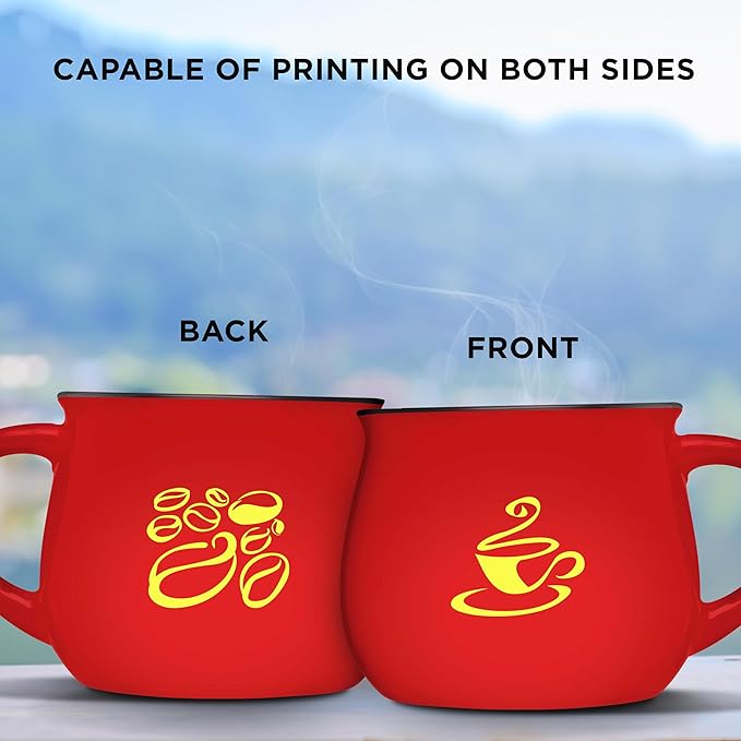 Custom Glazed Campfire Coffee Mugs 12 oz. Set of 10, Personalized Bulk Pack - Perfect for Coffee, Tea, Espresso, Hot Cocoa, Other Beverages - Red