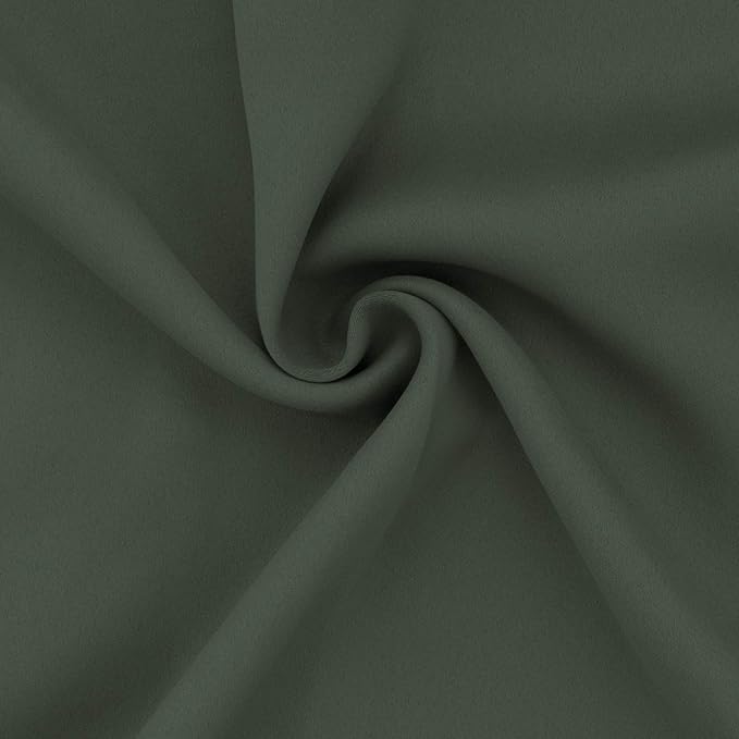 Easy-Going Blackout Curtains for Bedroom, Solid Thermal Insulated Grommet and Noise Reduction Window Drapes, Room Darkening Curtains for Living Room, 2 Panels (52x108 in,Greyish Green)