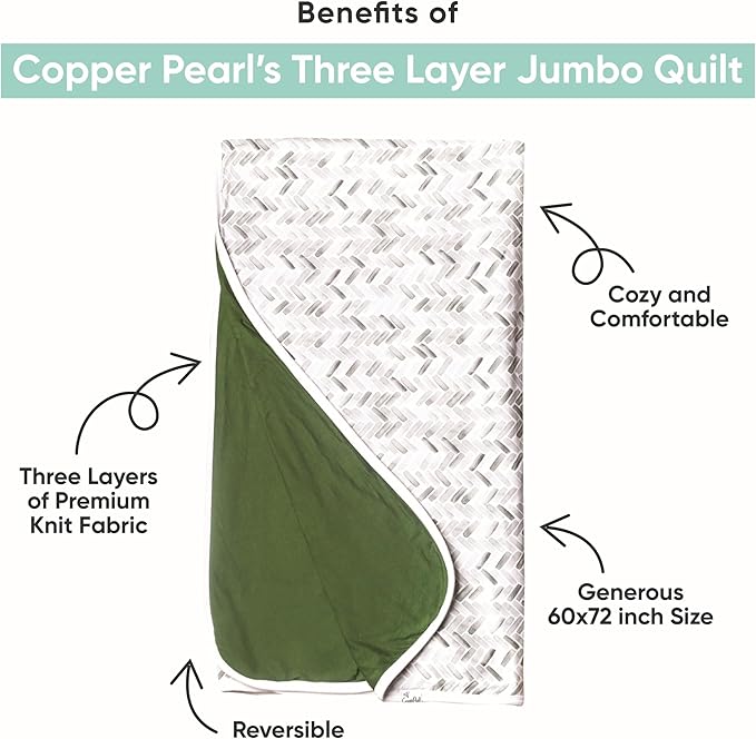 Copper Pearl Jumbo Premium Knit 3 Layer Stretchy Throw Blanket Rufus, Twin