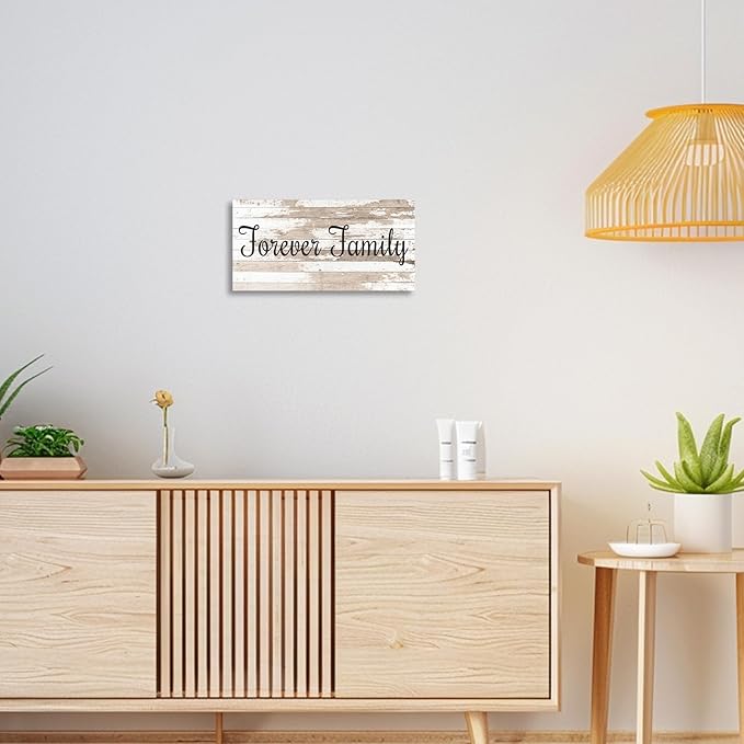 CHAOSETKEN Custom Text Sign Wall Art Personalized Family Quote Wall Decor Family Sign Canvas Prints Customized Wood Text Quote Pictures Rustic Farmhouse Decor Framed (8L x 4W)