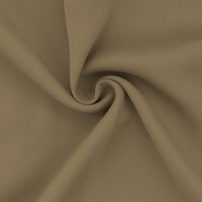 Easy-Going Blackout Curtains for Bedroom, Solid Thermal Insulated Grommet and Noise Reduction Window Drapes, Room Darkening Curtains for Living Room, 2 Panels (52x108 in,Tan)