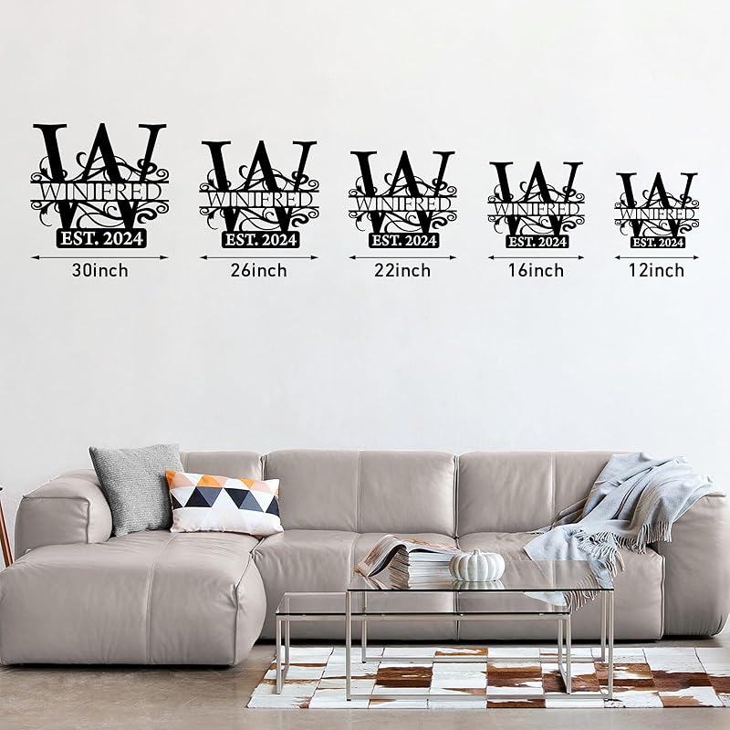 Custom Metal Signs | Last Name Sign | Split Letter Monogram Wall Decor | Custom Outdoor Signs | Personalized Wedding Gift | Housewarming Couples Gift | Outdoor Metal Sign | Metal Art