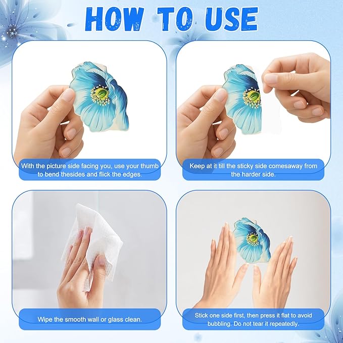 Glow in The Dark Butterfly Flower Wall Decals Glowing Luminous Butterflies Removable Self-Adhesive Wall Stickers for Girls Bedroom Nursery Living Room Decor 4 Sheets (Butterfly 3)