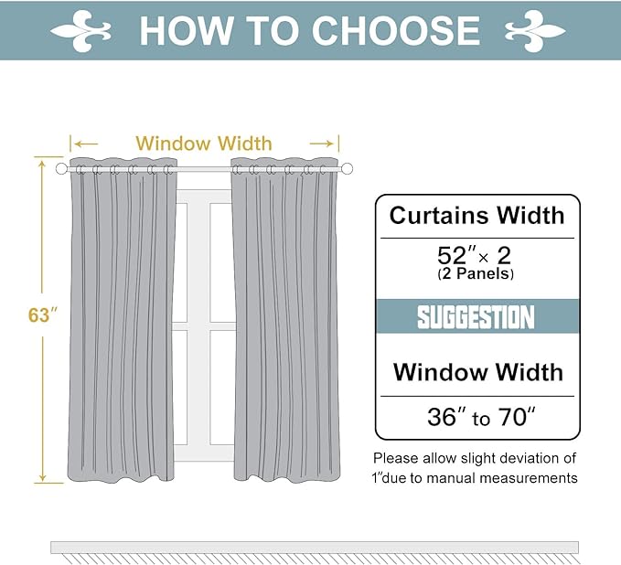 ChrisDowa Grommet Room Darkening Curtains for Bedroom and Living Room - 2 Panels Set Thermal Insulated Blackout Curtains (Beige, 52W x 63L