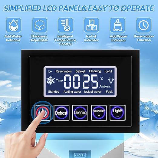 Commercial Ice Maker Machine 400LBS/24H with 125LBS Large Ice Storage Bin, 126Pcs Clear Ice Cubes in 11Mins, Stainless Steel Under Counter Industrial Ice Machine for Bar, Restaurant Business