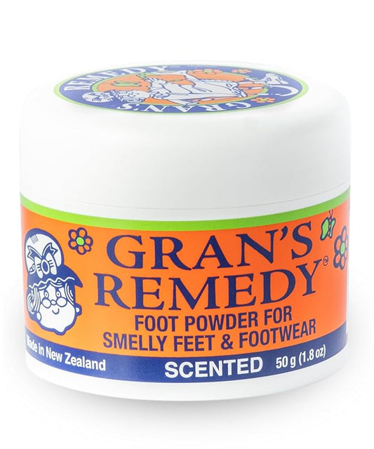 Gran's Remedy Scented Foot Powder - Effective Odor Eliminator & Moisture Absorbing Shoe Deodorizer for Shoes and Feet - Travel Size Freshness - Citrus