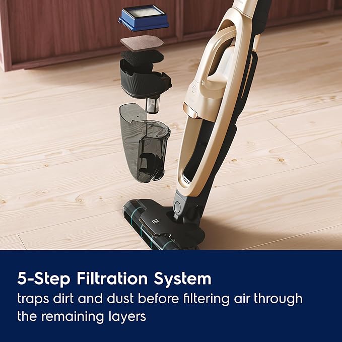 Electrolux WellQ7 Hard Floor Cordless 2-in-1 Vacuum with PowerPro Roller for Hard Surfaces, 50-Minute Run Time, 2 Power Modes, Soft Sand