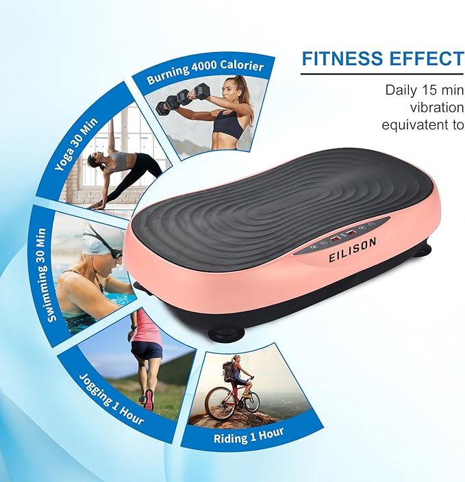 EILISON Glory Vibration Plate Exercise Machine - Whole Body Workout Vibration Fitness Platform Equipment for Home & Travel Workout, Weight Loss, Toning & Wellness