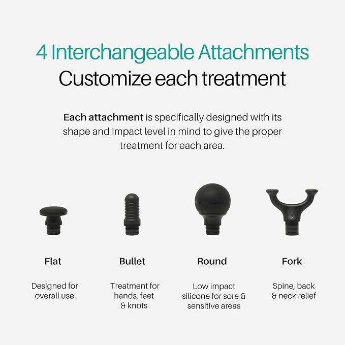 Ekrin Athletics Bantam Mini Massage Gun - Compact Deep Tissue Muscle Massager with Adjustable Speeds & 4 Attachments - Long Battery Life, Lightweight, Travel Friendly