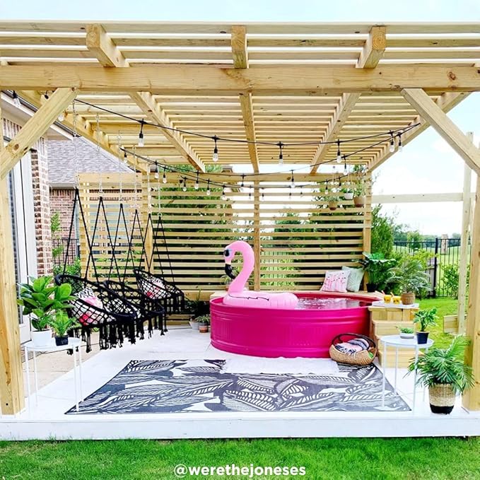 Enbrighten LED Outdoor String Lights 48ft Soft Warm White Patio Lights with Ultra-Durable Shatterproof and Waterproof Acrylic Bulbs for Balcony, Backyard, Porch, Gazebo, Deck, Party and Market, 35631