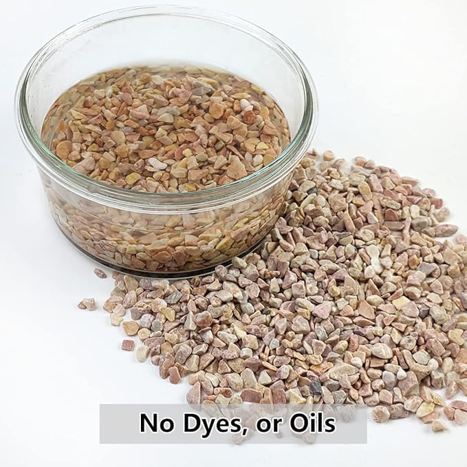 10LB Succulent and Cactus Gravel Pebbles, 1/5 Inch Natural Decorative Polished Stones, River Rocks for Plants, Vases, Aquariums, Terrarium and Outdoor Gardening,Peach